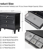 Galatea 3 - Drawer Nightstand Chest with Built-In Outlets