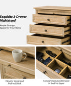 Galatea 3 - Drawer Nightstand Chest with Built-In Outlets(Optional Types)