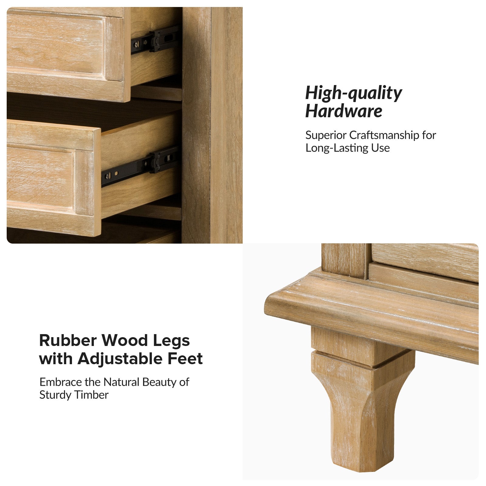 Galatea 3 - Drawer Nightstand Chest with Built-In Outlets(Optional Types)