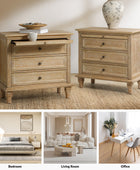 Galatea 3 - Drawer Nightstand Chest with Built-In Outlets(Optional Types)