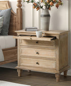 Galatea 3 - Drawer Nightstand Chest with Built-In Outlets