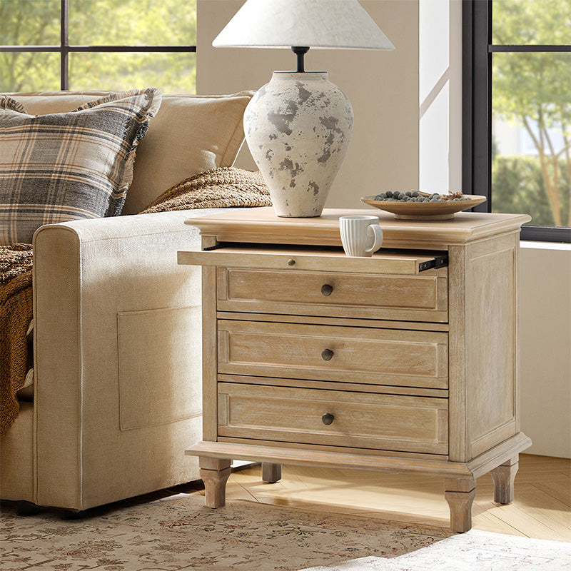 Galatea 3 - Drawer Nightstand Chest with Built-In Outlets(Optional Types)