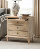 Galatea 3 - Drawer Nightstand Chest with Built-In Outlets