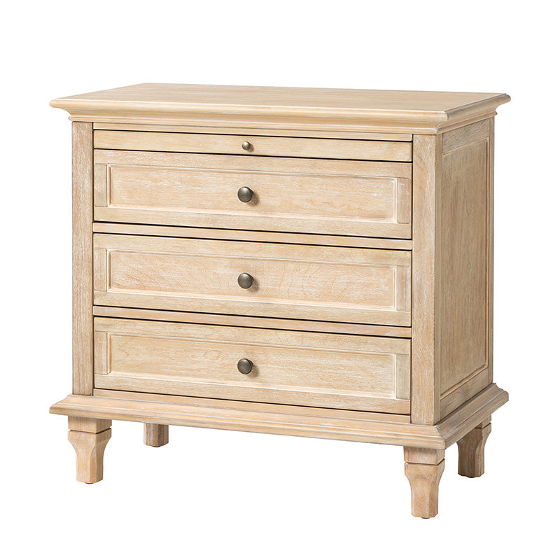 Galatea 3 - Drawer Nightstand Chest with Built-In Outlets