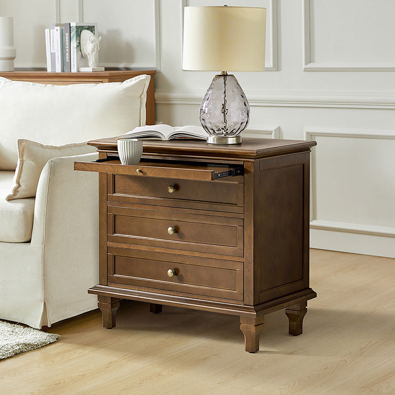 Galatea 3 - Drawer Nightstand Chest with Built-In Outlets