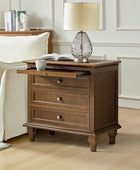 Galatea 3 - Drawer Nightstand Chest with Built-In Outlets