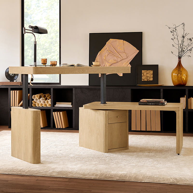 Veritas 360-Degree Rotating Desk Electric Adjustable Standing Desk with Flip-Top Lid