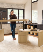 Veritas 360-Degree Rotating Desk Electric Adjustable Standing Desk with Flip-Top Lid