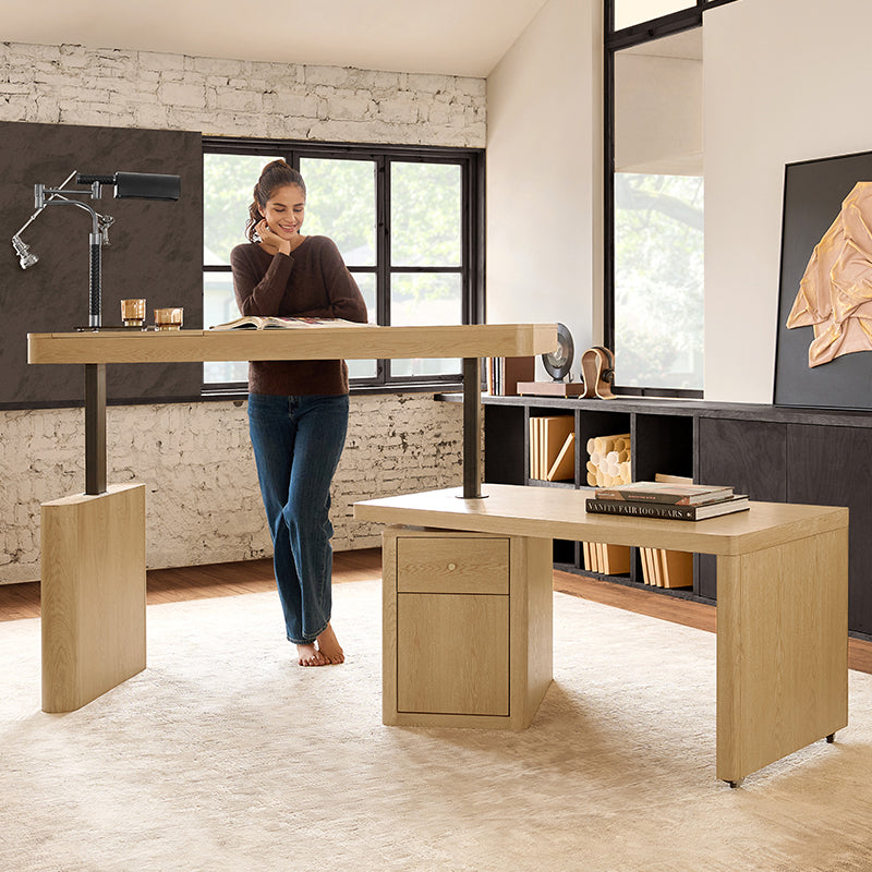 Veritas 360-Degree Rotating Desk Electric Adjustable Standing Desk with Flip-Top Lid