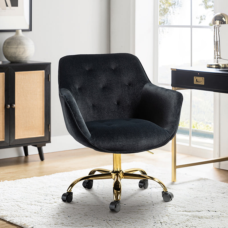 Ziva black best sale velvet chair