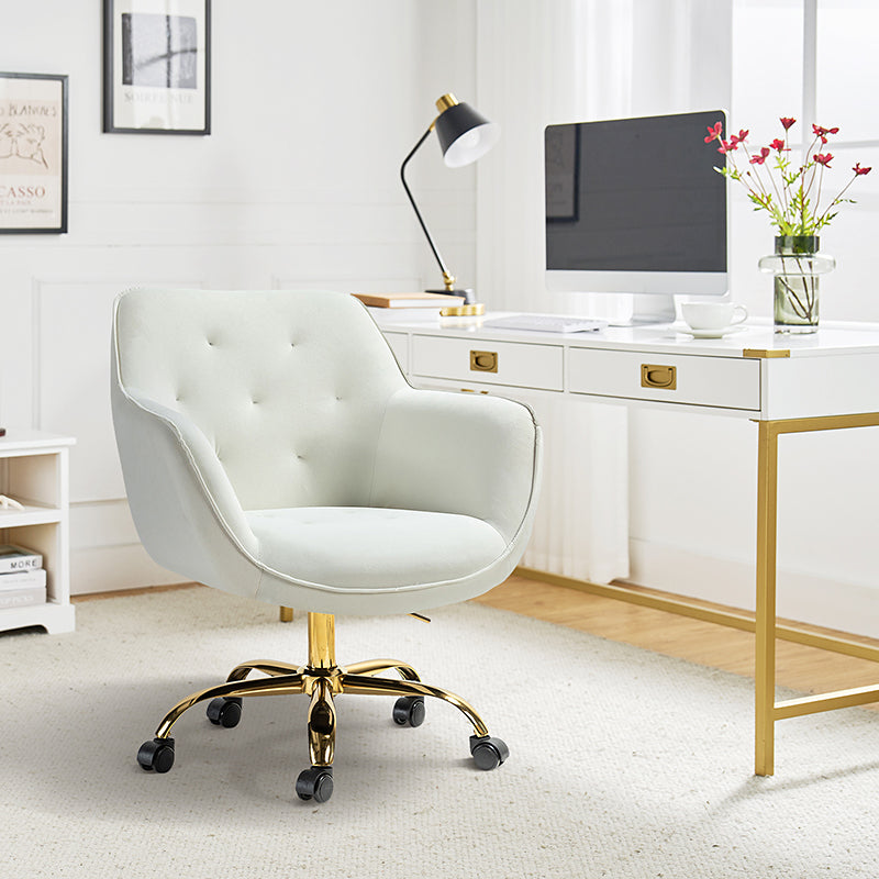 Beige and best sale gold office chair