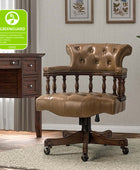 Genuine Leather Chesterfield Captains Wood Executive Office Chair