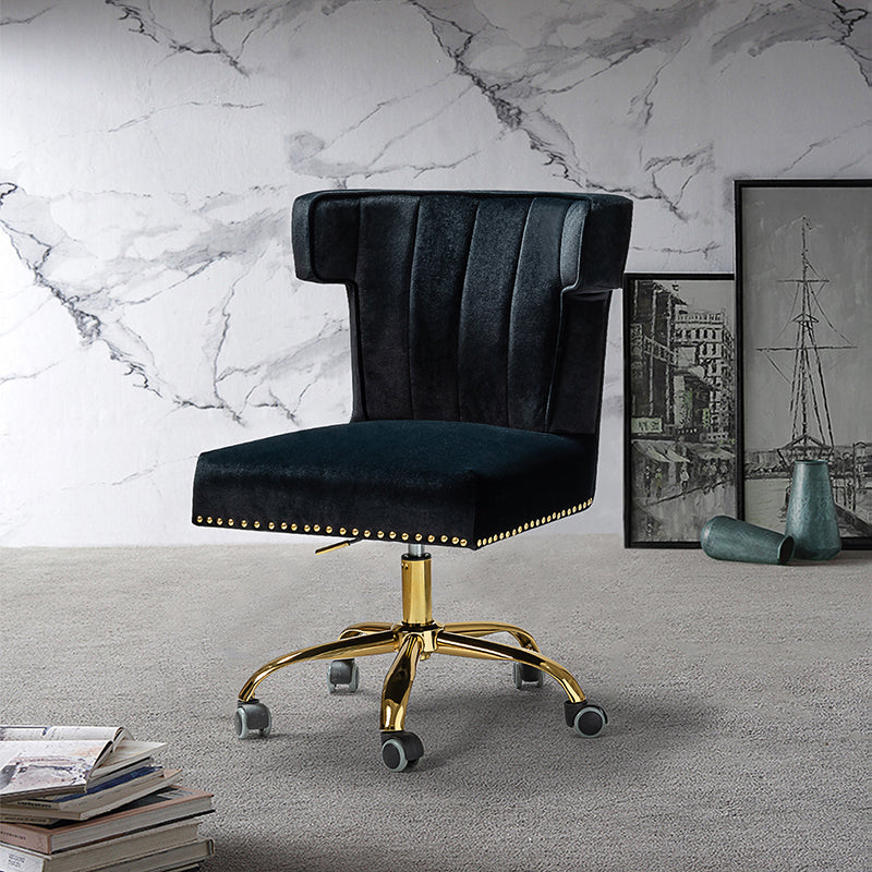 Small velvet office online chair