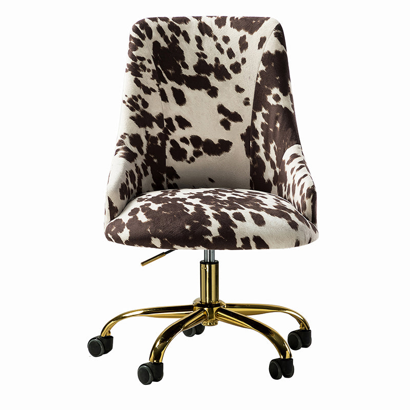 Cow print rolling discount chair