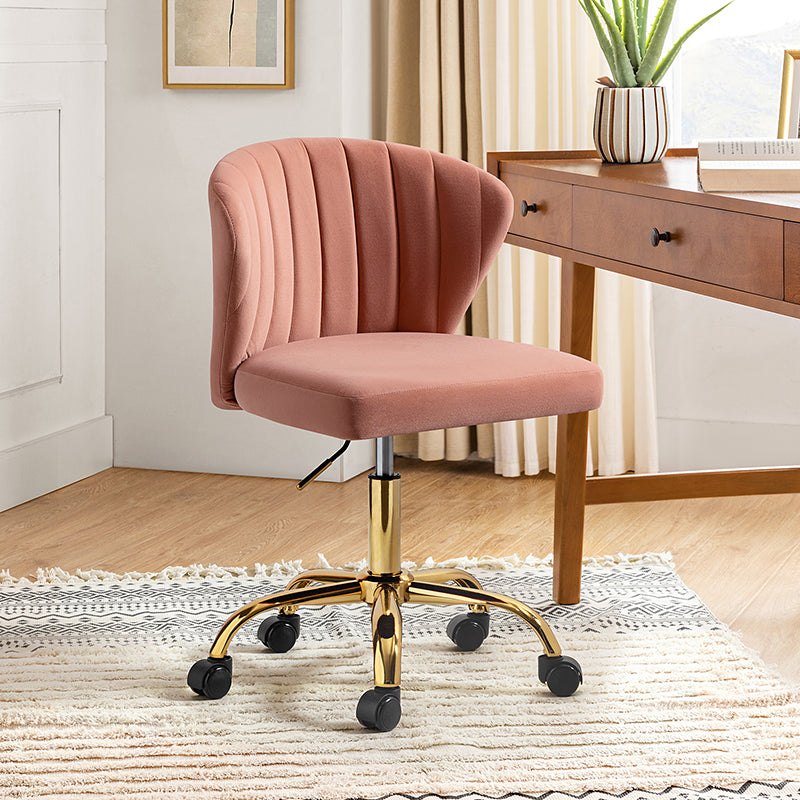 Rose velvet office chair top