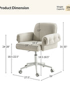 Arvid Creamy Style Upholstered Swivel Task Chair