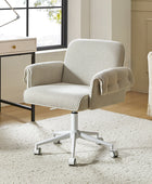 Arvid Creamy Style Upholstered Swivel Task Chair