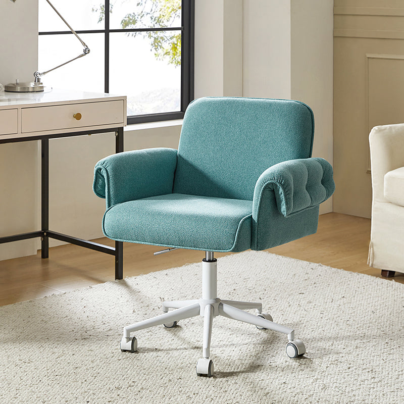 Arvid Creamy Style Upholstered Swivel Task Chair