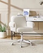 Arvid Creamy Style Upholstered Swivel Task Chair