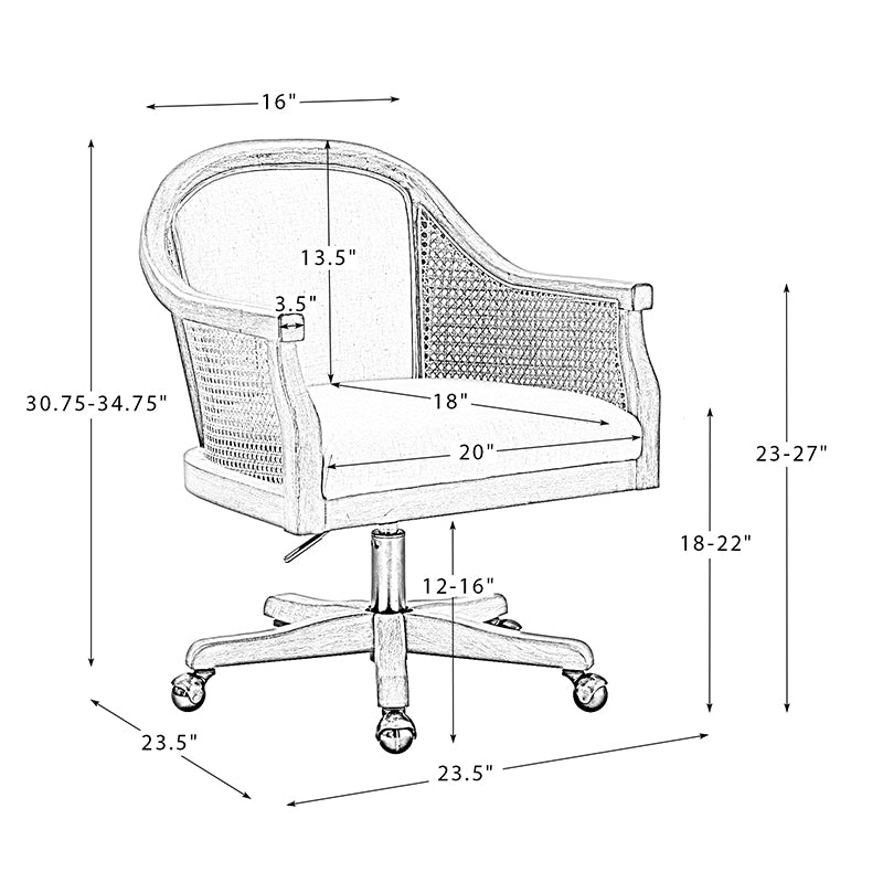 Black rattan desk chair hot sale