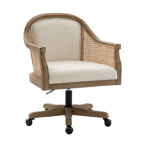 Audrey Task Accent Chair with Rattan Arms - Hulala Home