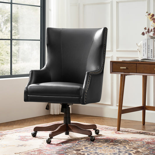 Caesar Classic Modern Office Chair with Elegant Copper Nailheads