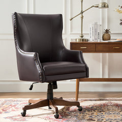 Caesar Classic Modern Office Chair with Elegant Copper Nailheads