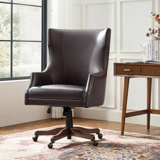 Caesar Classic Modern Office Chair with Elegant Copper Nailheads