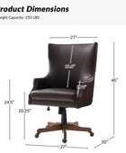 Caesar Classic Modern Office Chair with Elegant Copper Nailheads