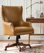 Caesar Classic Modern Office Chair with Elegant Copper Nailheads