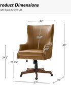 Caesar Classic Modern Office Chair with Elegant Copper Nailheads