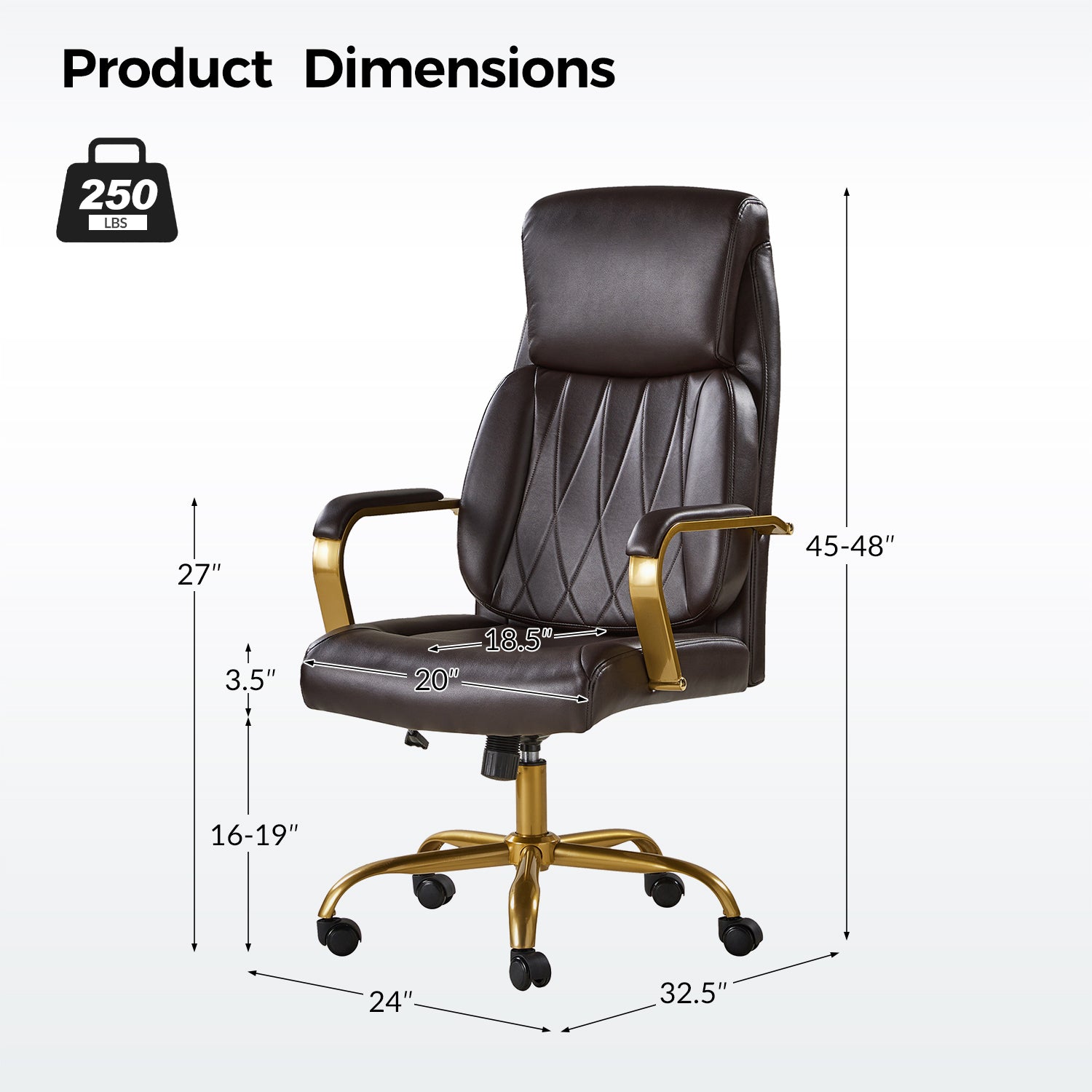 Ludwig Ergonomic Office Chair with Lumbar Support HULALA HOME