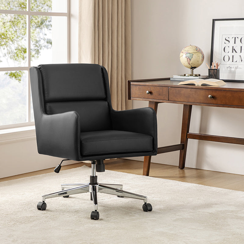 Eamonn Ergonomics Adjustable Swivel Office Chair with Metal Feet