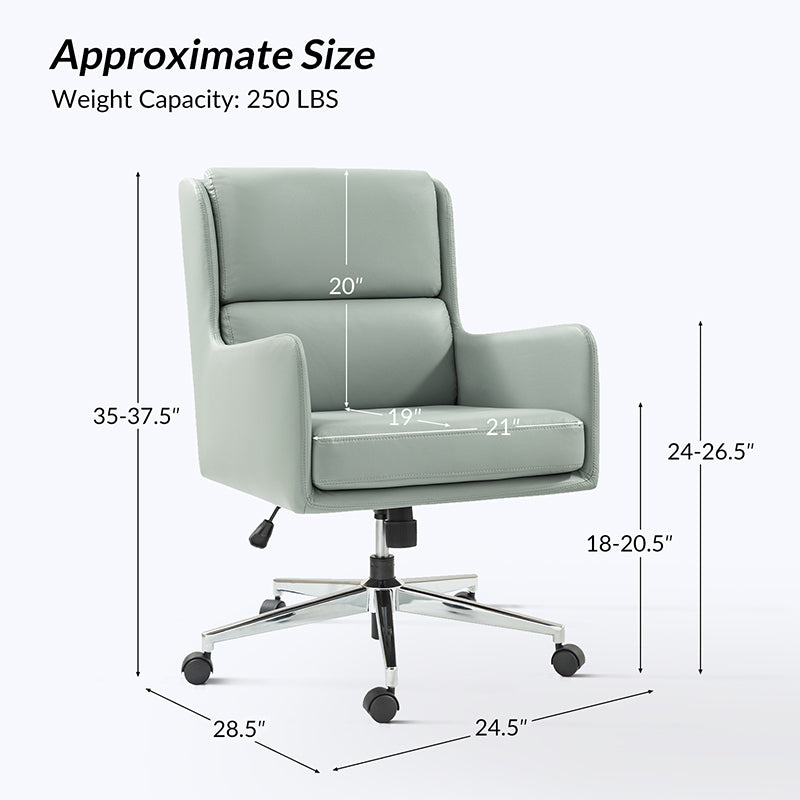 Eamonn Ergonomics Adjustable Swivel Office Chair with Metal Feet