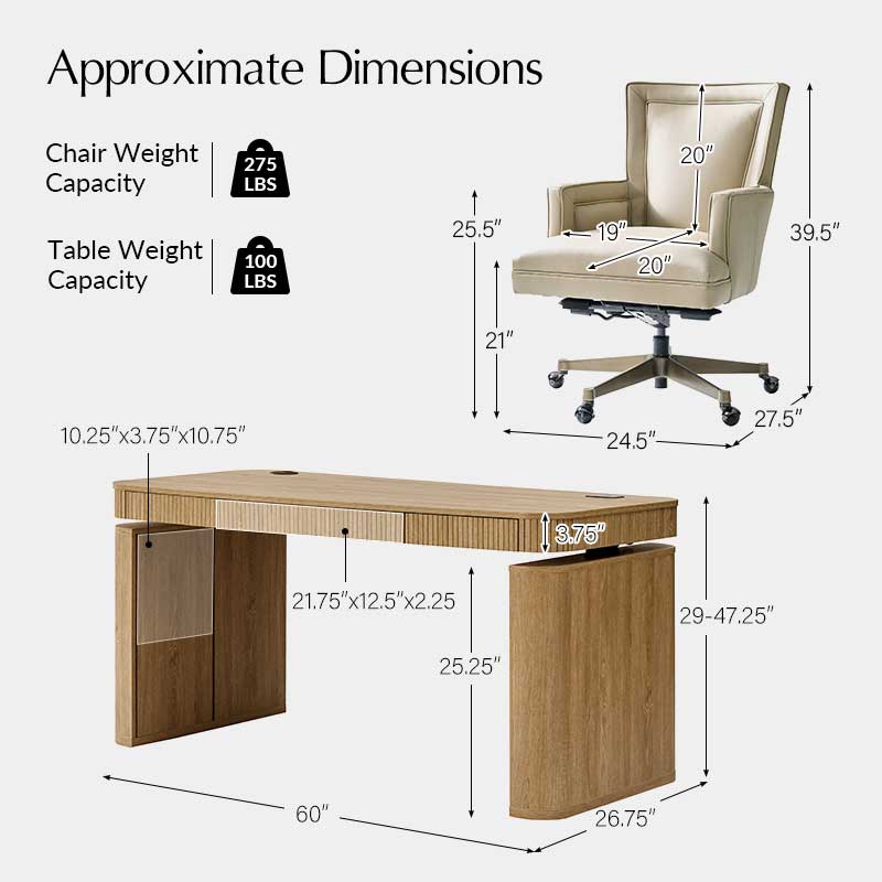 Baggio 5-Piece  Modern Adjustable Office Sets