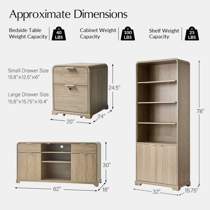 Baggio 5-Piece  Modern Adjustable Office Sets