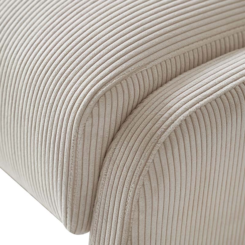 Richard Rounded Modern Design Corduroy Ottoman