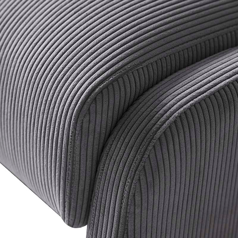Richard Rounded Modern Design Corduroy Ottoman
