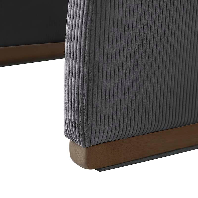 Richard Rounded Modern Design Corduroy Ottoman