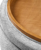 Eon Round Storage Ottoman with Reversible Tray – Soft Upholstered Accent Footstool