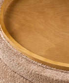 Eon Round Storage Ottoman with Reversible Tray – Soft Upholstered Accent Footstool