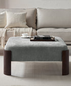 Savannah Modern Round Ottoman – Plush Chenille Footrest & Extra Seating