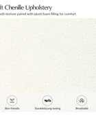 Savannah Modern Round Ottoman – Plush Chenille Footrest & Extra Seating