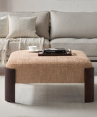 Savannah Modern Round Ottoman – Plush Chenille Footrest & Extra Seating