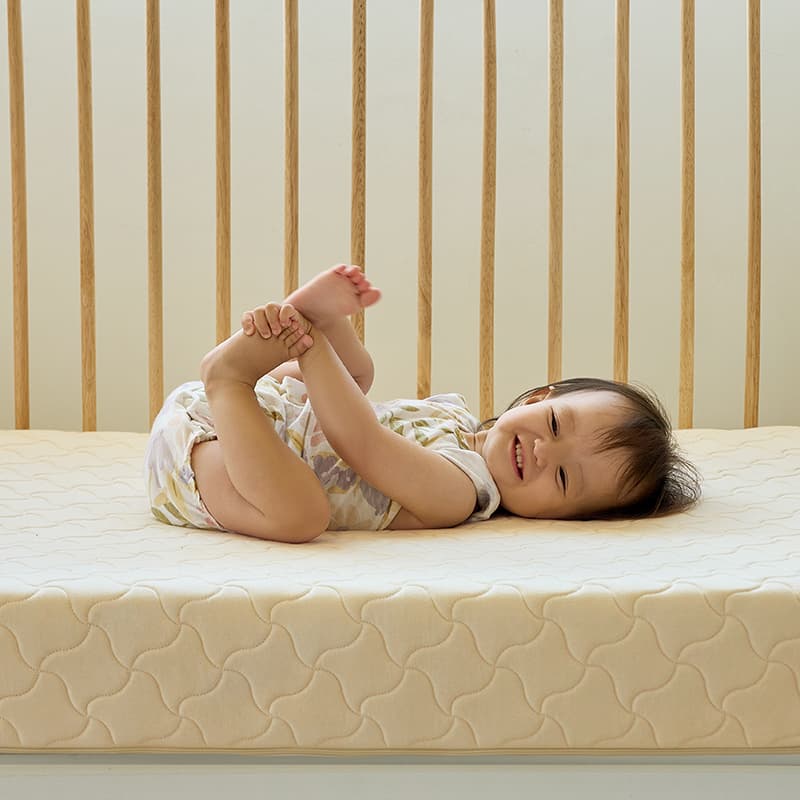 2 Stage Crib Toddler Bed Mattress Topper BEIGE Hulala Home