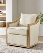 Percy Jess Farmhouse Solid Wood Swivel Chair