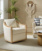 Percy Jess Farmhouse Solid Wood Swivel Chair