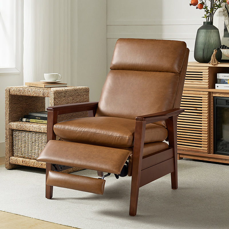 Rainer Timeless Elegance Faux Leather Solid Wood Recliner