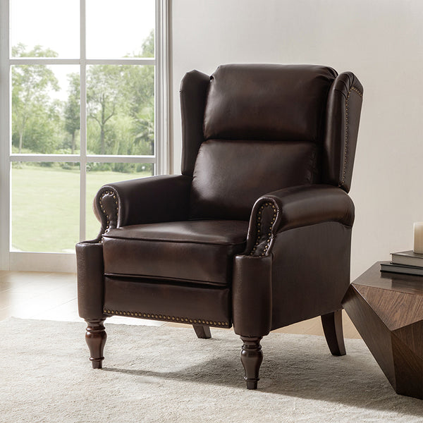 Carmelo Comfortable and Durable Genuine Leather Manual Recliner