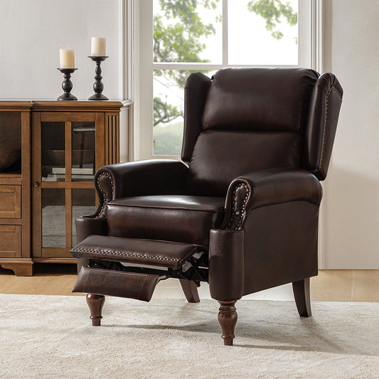 Carmelo Comfortable and Durable Genuine Leather Manual Recliner